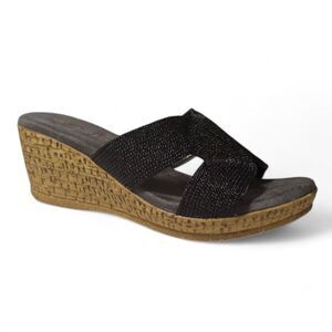 DAVID TATE Vibe Wedge Black Sandals, NEW in BOX! Size 7 Wide